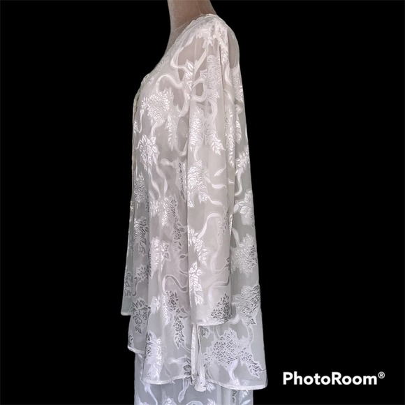 Vintage Victoria’s Secret Gold Label 2 Piece Sheer White Bias Gown & Top Set - Picture 3 of 16